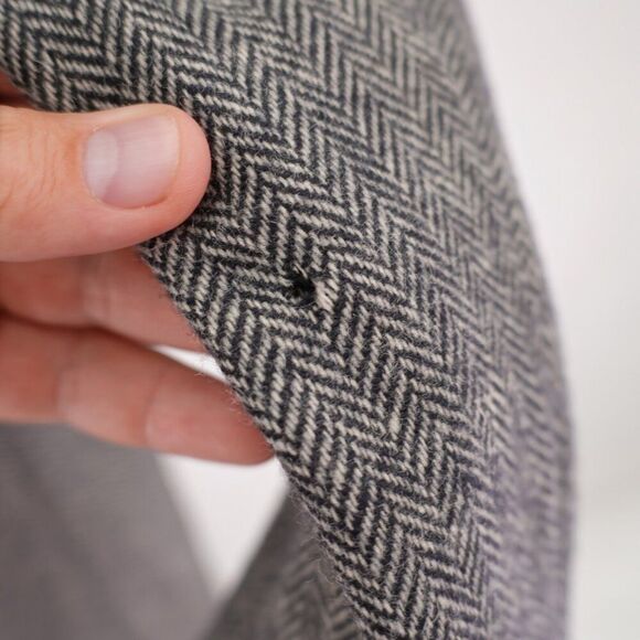 DAMAGED Christopher Hayes Tweed Wool Gray Herringbone 2 Button Sport‎ Coat 42R - Picture 7 of 14